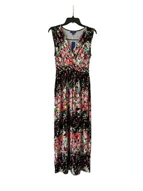 Apt. 9 Black Floral Sleeveless Maxi Dress
